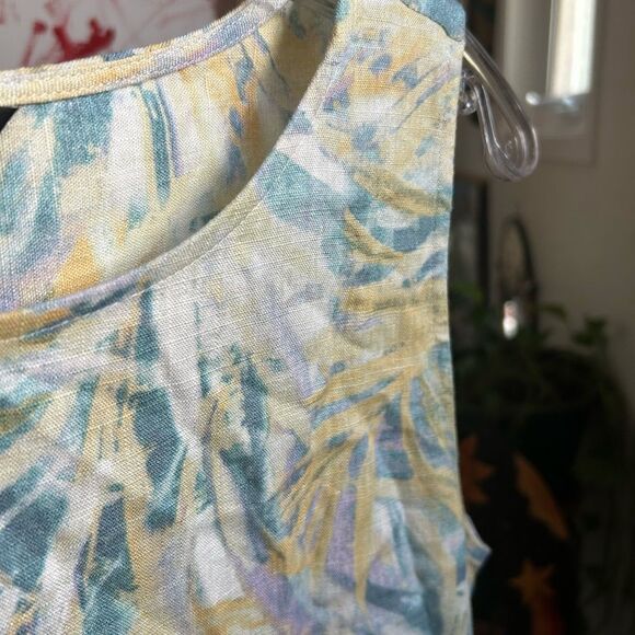 CHARLIE B Blue and Yellow Tropical Tank Top XL - Picture 14 of 16